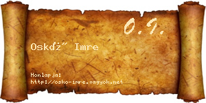 Oskó Imre névjegykártya